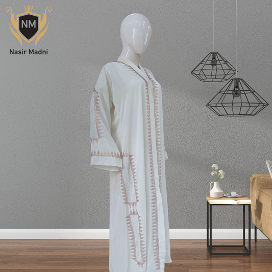 Arabic Style Premium White Abaya With Scarf