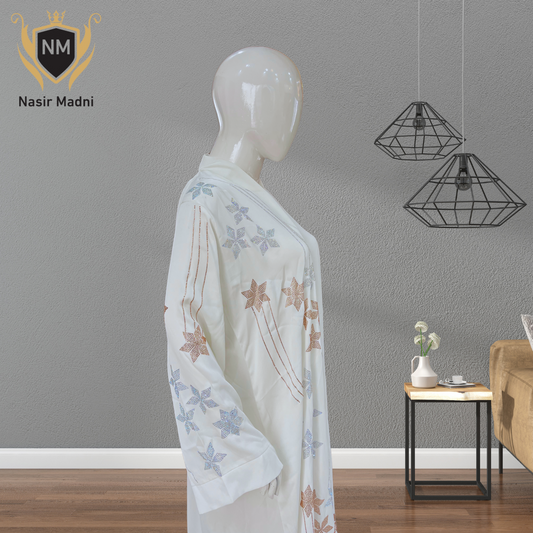 Premium White Abaya With Scarf